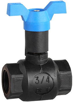 Кран шаровой полнопроходной "мама-мама", бабочка, морозоуст корпус, 3/4" ЗУБР