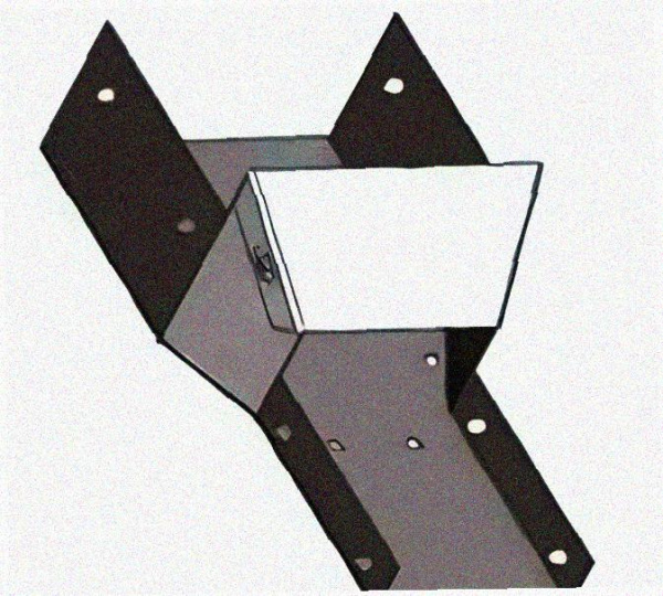 Лоток переходной замковый ЛПЗ 100х110-50х50 УХЛ1, горячее цинкование, S1,5