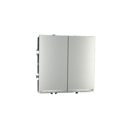 Выключатель встраиваемый Voltum S70 двухклавишный с подсветкой 10А, (сталь)