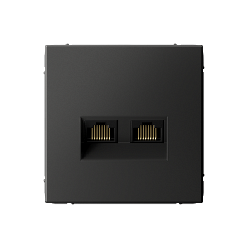 ARTGALLERY РОЗЕТКА двойная компьютерная RJ45+RJ45, кат.6А, механизм, БАЗАЛЬТ Systeme Electric