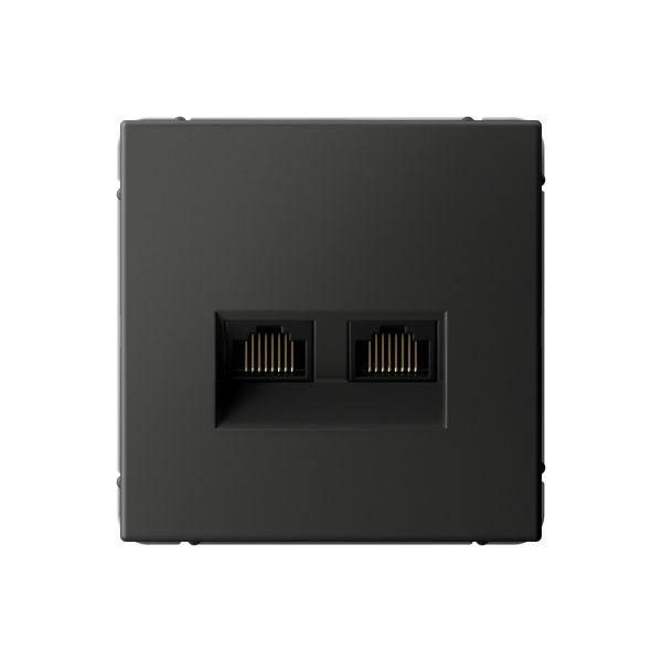 ARTGALLERY РОЗЕТКА двойная компьютерная RJ45+RJ45, кат.6А, механизм, БАЗАЛЬТ Systeme Electric
