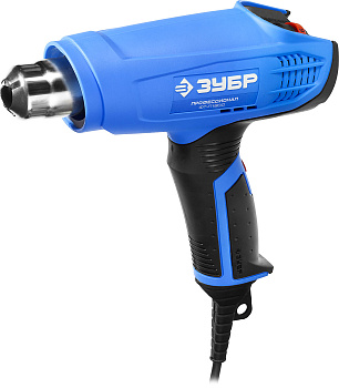 Фен технический (строительный), Профессионал ФТ-П1800, керам. изолятор, электр. регул. темп-ры, 2 режима: 80-550град, 350/550 л/мин, 1800Вт ЗУБР