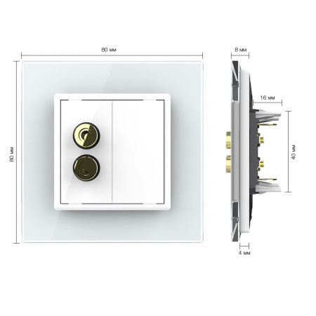 Розетка акустическая SOUND Белая Livolo