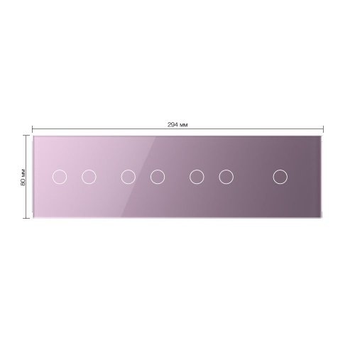 Панель для четырех сенсорных выключателей, 7 клавиш (2+2+2+1), цвет розовый, стекло Livolo фото 2