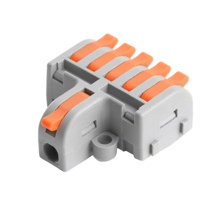 Клемма супер-компактная разветвительная 1 вход, 5 выходов, наборная STEKKER,LD220-105 (DIY упак 10 шт)