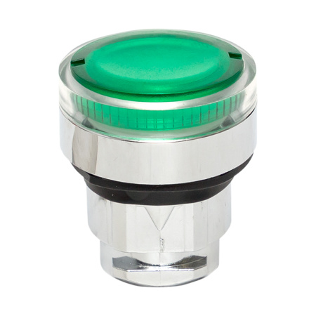 Исполнительный механизм кнопки XB4 зеленый плоский возвратный без фиксации, с подсветкой EKF PROxima