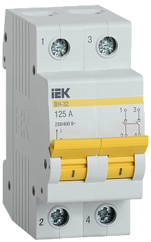 Выключатель нагрузки (мини-рубильник) ВН-32 2Р 125А IEK