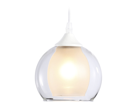 Подвесной светильник TR3538 WH/CL/FR белый/прозрачный/белый матовый E27 max 40W D130*800 Ambrella Light