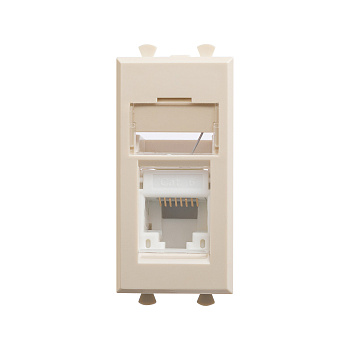 Компьютерная розетка RJ-45 модульная, кат.6, "Avanti", "Ванильная дымка", 1 модуль DKC