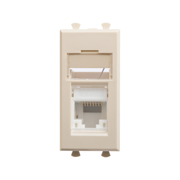 Компьютерная розетка RJ-45 модульная, кат.6, "Avanti", "Ванильная дымка", 1 модуль DKC Компьютерная розетка RJ-45 модульная, кат.6, "Avanti", "Ванильная дымка", 1 модуль DKC