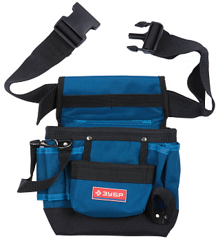 Сумка - пояс "ЭКСПЕРТ" одинарная, держатель для молотка, 9 карманов ЗУБР