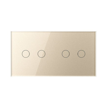 Сенсорный выключатель 4 клавиши (2-2), 2 поста, цвет шампань Livolo