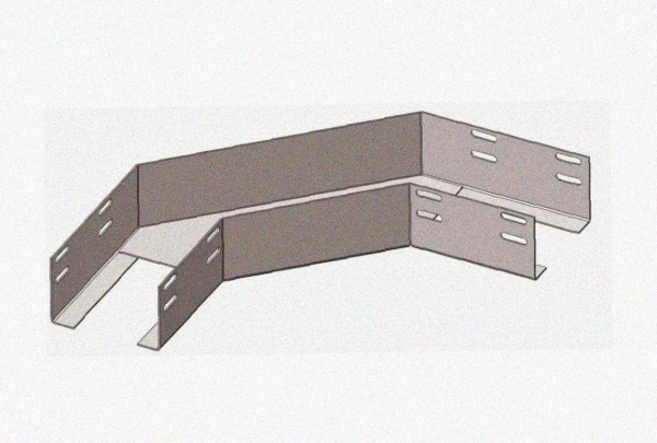 Лоток угловой замковый перфорированный КГЗ 100х80-90 УТ1,5 поворот на 90, горячее цинкование S1,5