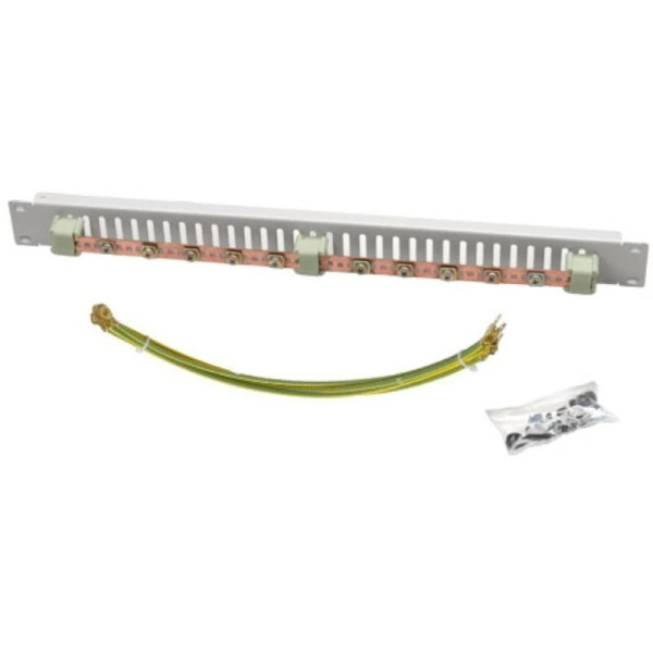 LN-DGR-TPR-1U10-LG Комплект заземления 19", 10 точек 4 провода, сеч.4мм, длина 40см, сер ТРТС