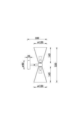 Бра 2*E14 40Вт Черный с Золотом IP20 Vesper MOD108WL-02GB Maytoni Бра 2*E14 40Вт Черный с Золотом IP20 Vesper MOD108WL-02GB Maytoni