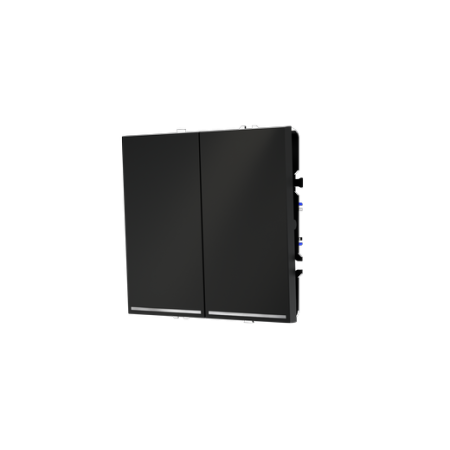 Выключатель встраиваемый Voltum S70 двухклавишный с подсветкой 10А, (черный матовый)