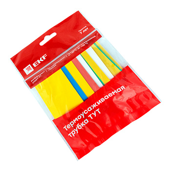 Термоусаживаемая трубка ТУТ нг 20/10 набор:7 цветов по 3шт, 100мм, PROxima EKF