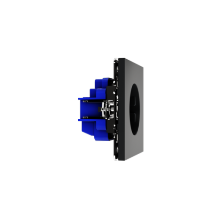Розетка встраиваемая Voltum S70 с заземлением и защитными шторками, 16А, (графит)