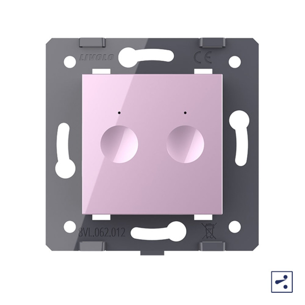 Двухклавишный проходной сенсорный выключатель Module, цвет розовый (механизм) Livolo