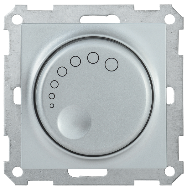 Светорегулятор поворотный с индикацией СС10-1-1-Б 600Вт BOLERO серебряный IEK