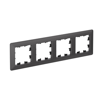 ATLASDESIGN AIR 4-постовая РАМКА, БАЗАЛЬТ/дымчатый черный Systeme Electric