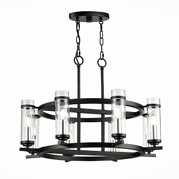 Люстра подвесная Черный, Никель/Прозрачный E14 8*60Вт SL334.403.08 ST LUCE