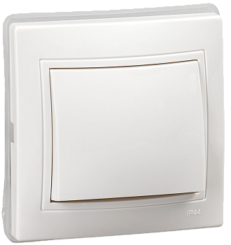 KVARTA Выключатель 1-клавишный ВС10-1-0-КБ-44 10А IP44 белый IEK