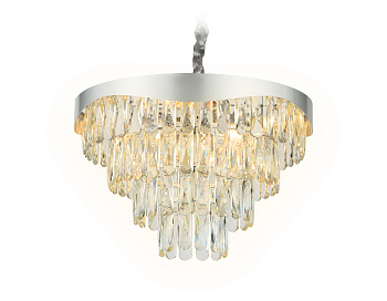 Подвесная люстра с хрусталем TR5085 SL/CL серебро/прозрачный E14/6 max 40W D520*1140 Ambrella Light