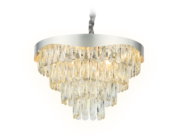 Подвесная люстра с хрусталем TR5085 SL/CL серебро/прозрачный E14/6 max 40W D520*1140 Ambrella Light