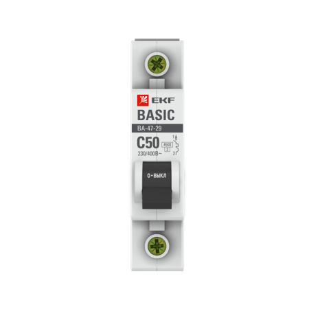 Выключатель автоматический ВА МОД 1П 50А C 4,5кА Basic EKF