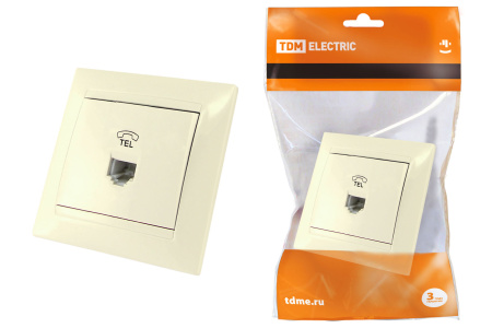 Розетка телефонная RJ11 сл. кость "Лама" TDM Розетка телефонная RJ11 сл. кость "Лама" TDM