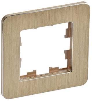 BRITE Рамка 1-мест. РУ-1-1-Бр металл шамп. RE AL IEK