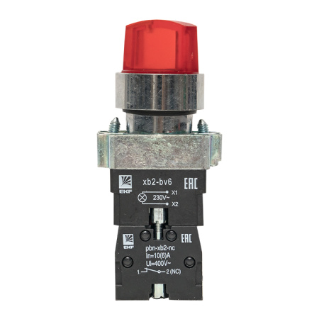 Переключатель BD33 3P c красной подстветкой 230В NO PROxima EKF