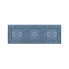 Панель для трех сенсорных выключателей, 5 клавиш (2+1+2), цвет синий, стекло Livolo