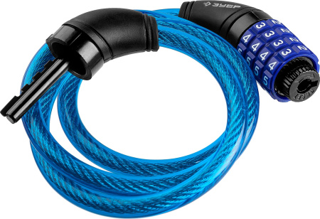 Замок "Профессионал", тросовый, кодовый, с изменяемым кодом, длина троса - 950мм, d 10мм ЗУБР