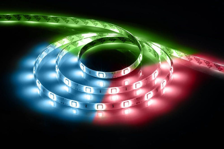 Светодиодная LED лента Feron LS607, 60SMD(5050)/м 14.4Вт/м 5м IP65 12V RGB