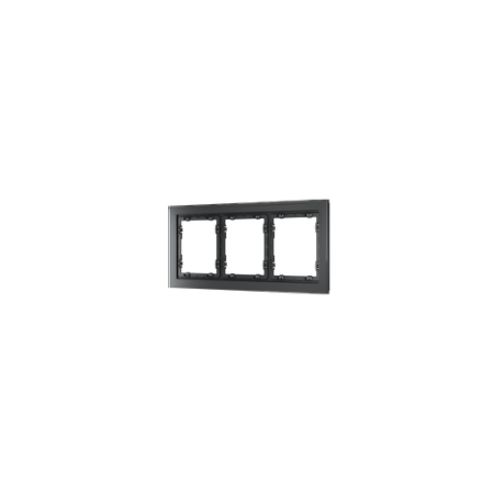 Рамка стеклянная Voltum S70 на 3 поста, (графит, стекло)