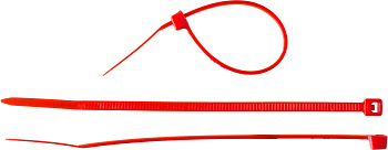 Кабельные стяжки красные КС-К1, 2.5 x 150 мм, 100 шт, нейлоновые, Профессионал ЗУБР