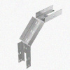 Лоток замковый перфорированный КСЗ 400х65-90 УТ1,5 для поворота трассы вниз на 90, горячее цинкование S1,2