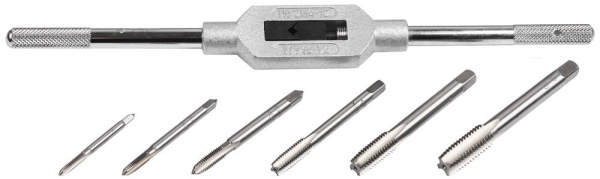 8 предметов, набор метчиков на карточке, сталь 9ХС ЗУБР