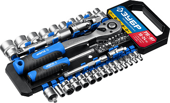 ТБ-51 набор торцовых головок 51 предм. Серия Профессионал. ЗУБР