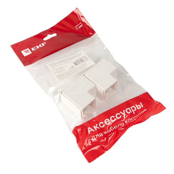Поворот 90 гр, (25х25) (4 шт) белый EKF-Plast