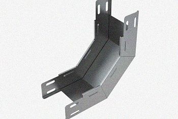 Лоток замковый глухой КПЗГ 250х150-45 УХЛ1 для поворота трассы вверх на 45, горячее цинкование, S1,5