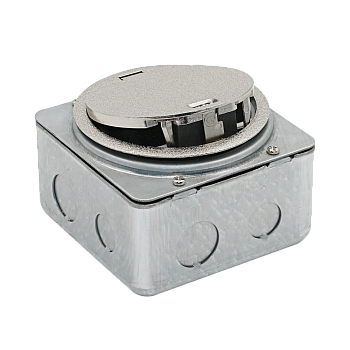 Donel Лючок в пол 3 мод. (1 мод. 45х45 мм. + 1 мод. 22.5х45 мм.), серебро, круглый, металл, IP65, (с уст. набором)