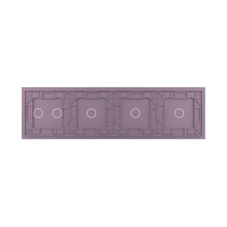 Панель для четырех сенсорных выключателей, 5 клавиш (1+1+1+2), цвет розовый, стекло Livolo