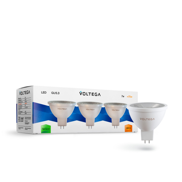 Лампа св/д GU5.3 7Вт 2800K Simple 7178 Voltega