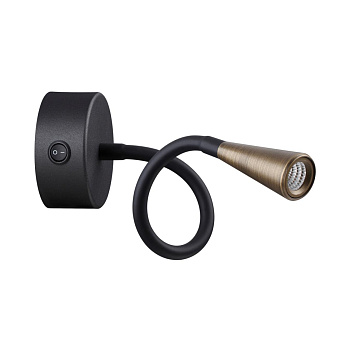 Настенный св-к с выкл.IP20 LED 3W 265Лм 3000K ODDS черный с античн.бронзой ODEON LIGHT