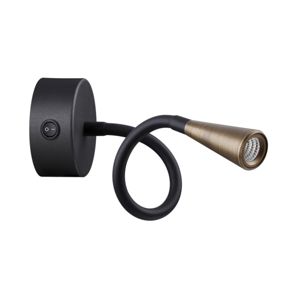 Настенный св-к с выкл.IP20 LED 3W 265Лм 3000K ODDS черный с античн.бронзой ODEON LIGHT