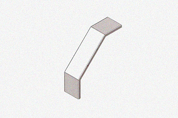 Крышка лотка замкового КЛСЗ 300х100-90 УХЛ1 для поворота трассы вниз на 90, оцинкованный лист, S1,5