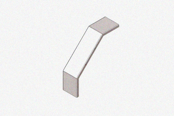 Крышка лотка замкового КЛСЗ 300х100-90 УХЛ1 для поворота трассы вниз на 90, оцинкованный лист, S1,5